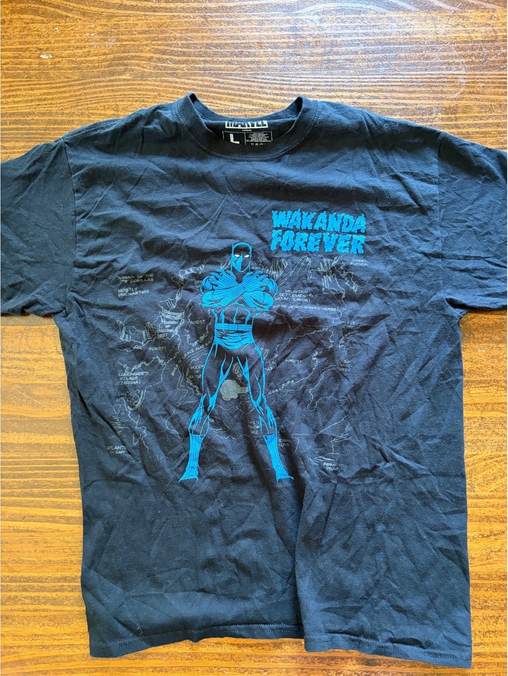 Marvel Black Panther Wakanda Forever Graphic T-Shirt Large